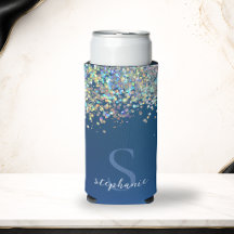 Holografischer Glitzer für moderne Blue Monogram