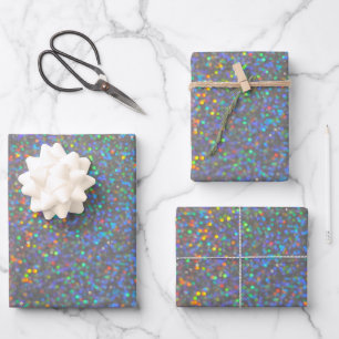 holografischer Glitzer Geschenkpapier Set