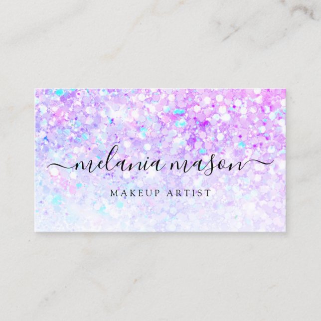 Holografischer Glitzer Glitzern Beauty Salon Moder Visitenkarte (Vorderseite)