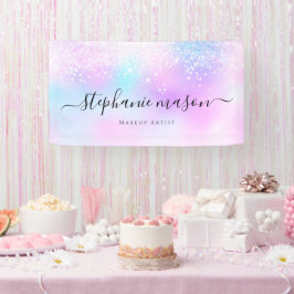 Holografischer Glitzer Pastel Girly Banner