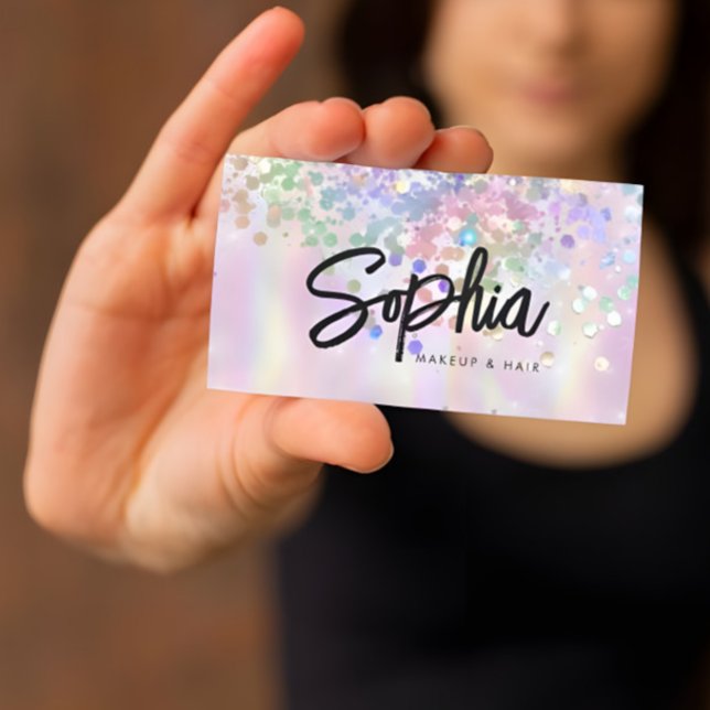 Holografischer Glitzer QR Code Shiny Pink Beauty Visitenkarte (Von Creator hochgeladen)