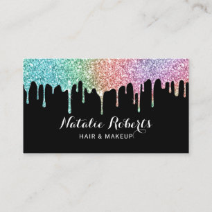 Holografischer Glitzer Tropfen Makeup Künstler Sal Visitenkarte