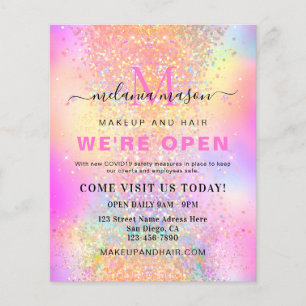 Holografischer Glitzer Wir sind Open Salon Modern  Flyer