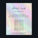 Holografischer Hintergrund von Regenbogen-IMITATEN Flyer<br><div class="desc">Schönheitssalon berufliche Make-up-Künstler Flyer</div>