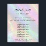 Holografischer Hintergrund von Regenbogen-IMITATEN Flyer<br><div class="desc">Schönheitssalon berufliche Make-up-Künstler Flyer</div>