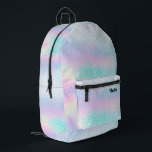 Holografischer Imitat-Glaseffekt Bedruckter Rucksack<br><div class="desc">Pastellhintergrund</div>
