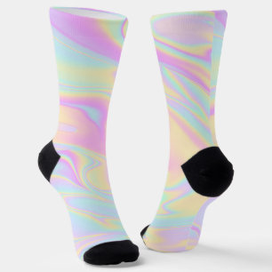 Holografischer Iridescent Pastel Rainbow Socken