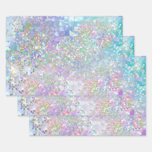 Holografischer irisierender Meerjungfrau-Glitter f Geschenkpapier Set