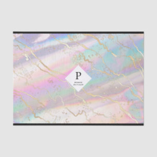 Holografischer Irisierender Opal-Edelstein Logo Seidenpapier