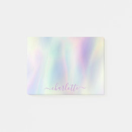 Holografischer Irisierender Pastell-Regenbogen-Nam Post-it Klebezettel