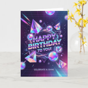 Holografischer Kristall Feiern Sie Geburtstag Karte