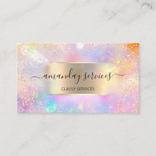 Holografischer Makeup Gold Confetti Boutique Shop Visitenkarte