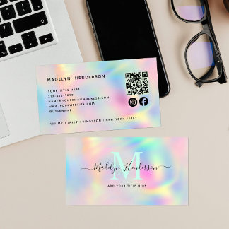 Holografischer moderner Beruflicher QR-Code Visitenkarte