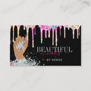 holografischer Nagelsalon Handnägel-Technikerin Visitenkarte