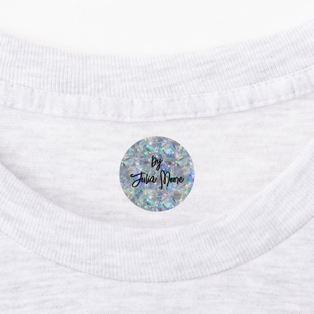 Holografischer Opal Stone Hintergrund Etiketten (Befestigt)