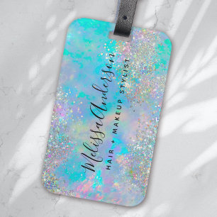 Holografischer Opalstein Glitter-Kalligrafie Gepäckanhänger