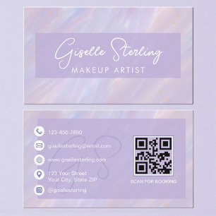 Holografischer Pastell-Make-up-Artist Professionel Visitenkarte