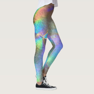 Holografischer Pfau Iridescent farbiger Regenbogen Leggings