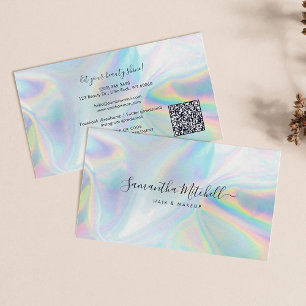Holografischer QR Code Beautician Haar Stylist Visitenkarte