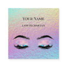 Holografischer QR-Code Beige und Gold Wimperntechn