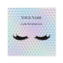 Holografischer QR-Code Beige und Gold Wimperntechn