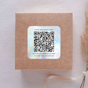 Holografischer QR-Code für Geschäft und Beruf Quadratischer Aufkleber