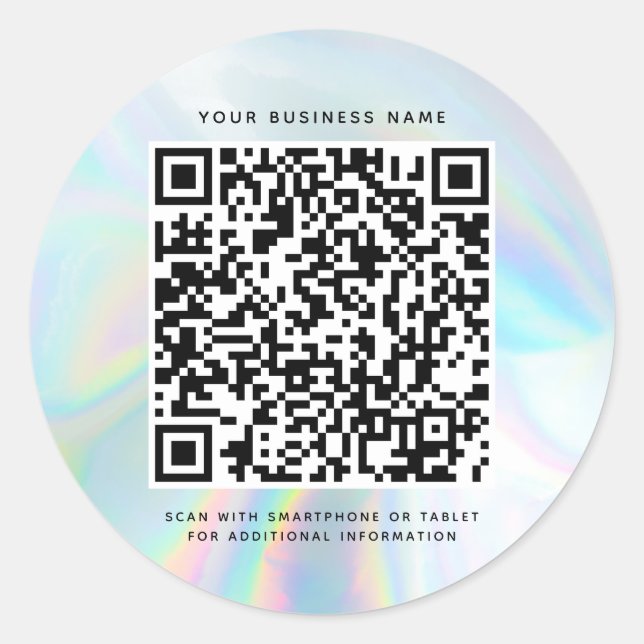 Holografischer QR-Code Geschäft individuell Runder Aufkleber (Vorderseite)