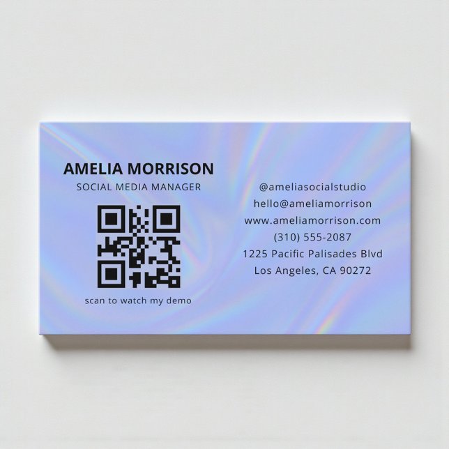 Holografischer QR-Code Minimalist Professional Visitenkarte (Von Creator hochgeladen)