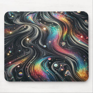 Holografischer Rainbow-Glitzer 70er Galactic Creat Mousepad