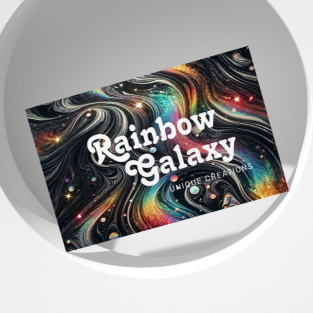 Holografischer Rainbow-Glitzer 70er Galactic Creat Visitenkarte (Von Creator hochgeladen)