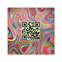 Holografischer Rainbow Green Pink QR Code Östhetik
