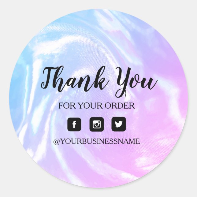 Holografischer Regenbogen | Eleganz und Harmonie Runder Aufkleber (Vorderseite)