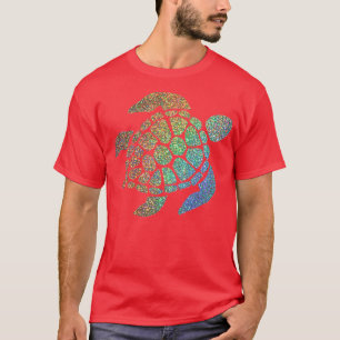 Holografischer Regenbogen Ombre Glitzer Turtle T-Shirt