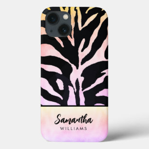 Holografischer Regenbogen Zebra Print Personalisie Case-Mate iPhone Hülle