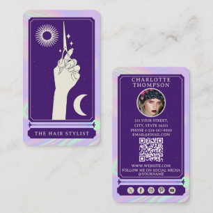 Holografischer Stern-Tarot-Friseur Visitenkarte