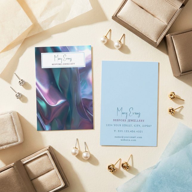 Holografischer Stoffeffekt Ohrsichtkarte (Holographic fabric effect earring display card.)