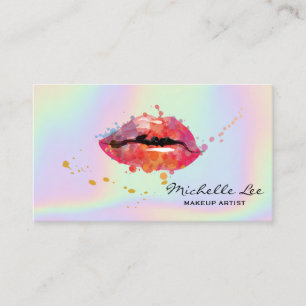Holografischer Wasserfarben-Lippen-Makeup-Artist-S Visitenkarte