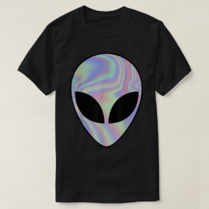 Holografisches Alien-Gesicht-Ästhetik T-Shirt