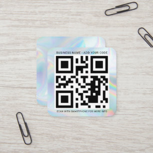 Holografisches benutzerdefiniertes Logo und QR-Cod Quadratische Visitenkarte