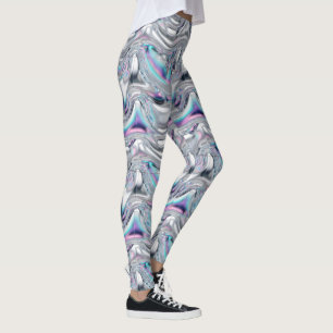 Holografisches Chrome-Irideszent-Futuristisches Mu Leggings