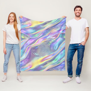 Holografisches Design Futuristik und schimmernde K Fleecedecke