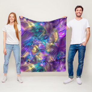 Holografisches Design Futuristik und schimmernde K Fleecedecke