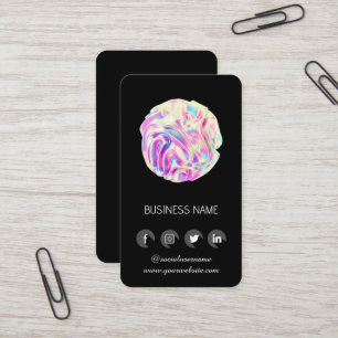 Holografisches Design - QR-Code für soziale Medien Visitenkarte