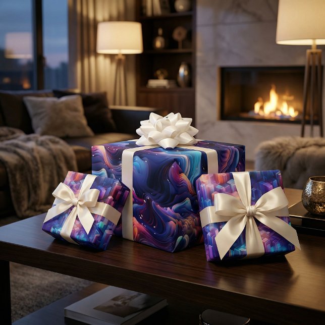 Holografisches Dreamscape: 3D-Iridescent-Design Geschenkpapier Set (Von Creator hochgeladen)
