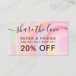 Holografisches Drehbuch aus Rainbow-Rosa-Marmor Empfehlungskarte