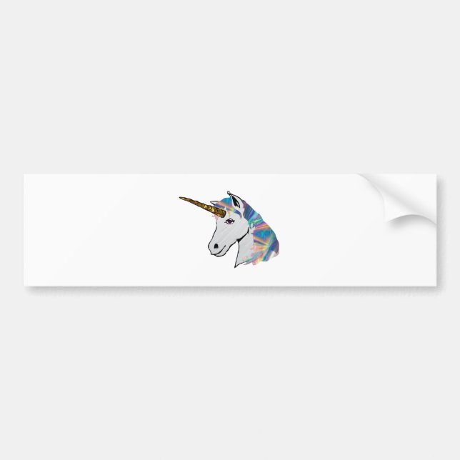 holografisches Einhorn Autoaufkleber (Vorne)