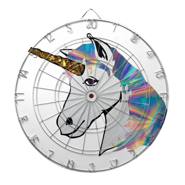 holografisches Einhorn Dartscheibe (vorne)