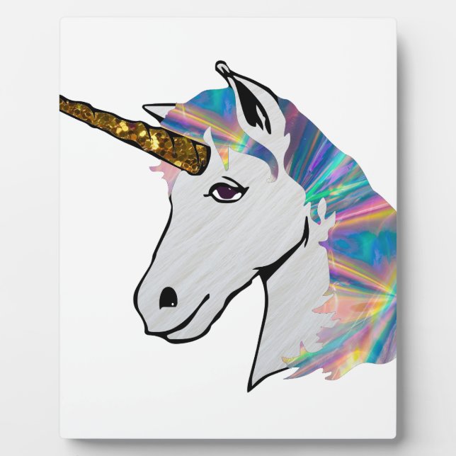 holografisches Einhorn Fotoplatte (Vorderseite)