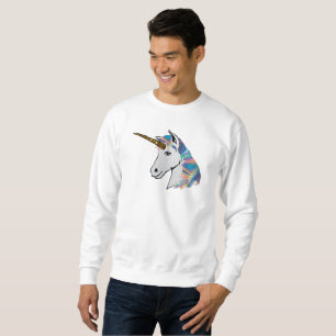 Holografisches Einhorn-Männchen-Pullover Sweatshirt
