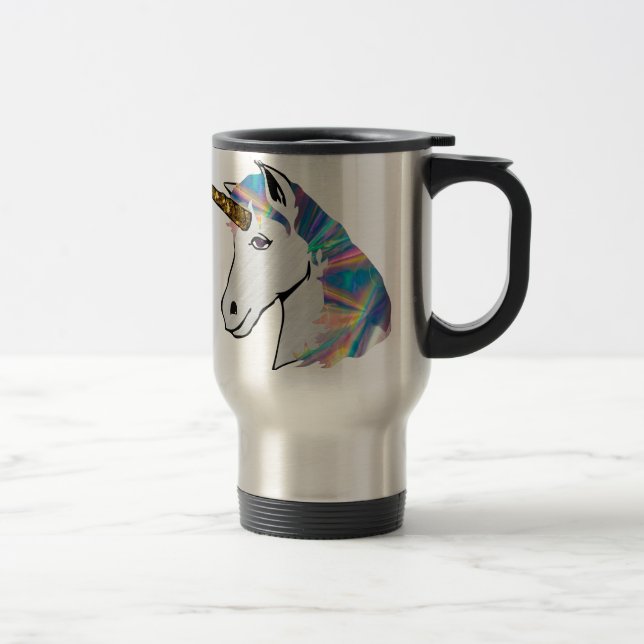 holografisches Einhorn Reisebecher (Rechts)